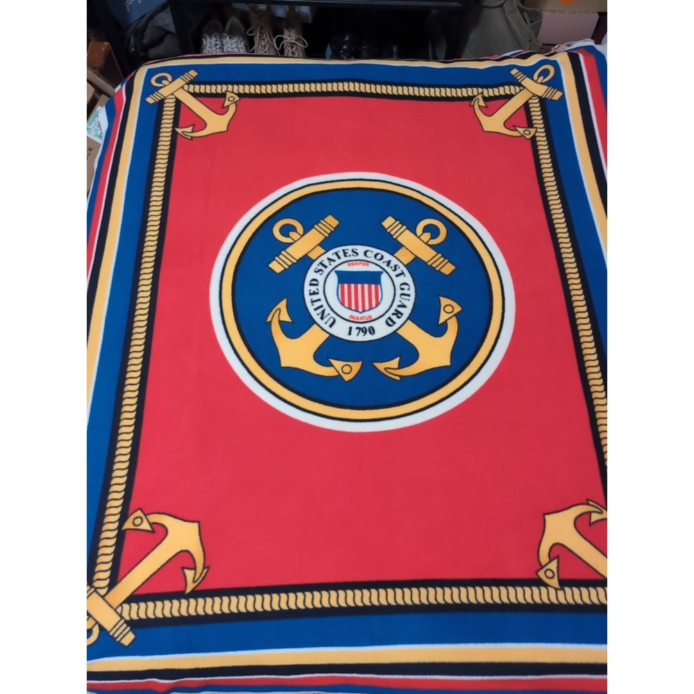 Vintage U.S.‎ Coast Guard Cotton Fleece Blanket Throw